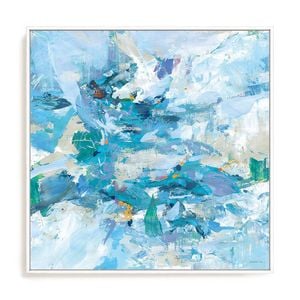 Artey | Exuding Summer Blue - Framed Canvas - White - 84 x 84cm