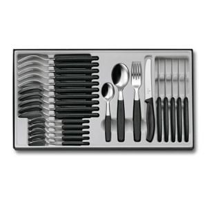 Victorinox 24pc Steak Knife Table Cutlery Set 24 Piece Black Made In Switzerland