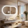 OAKORY 120x60cm Oval LED Bathroom Mirror Dimmable Anti-Fog Wall Mounted with Memory Function