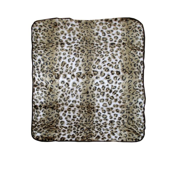 Bloomington 450gsm Soft Animal Skin Pattern Faux Mink Blanket Queen 200x240 cm Leopard