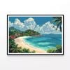 Beach with Palm Trees & a Sky  Print 100% Australian Made 90x60cm  (Poster)
