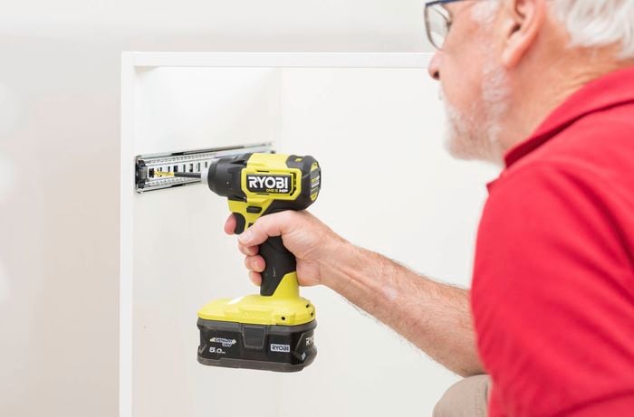 Install the cabinet runners inside the cabinet carcass
