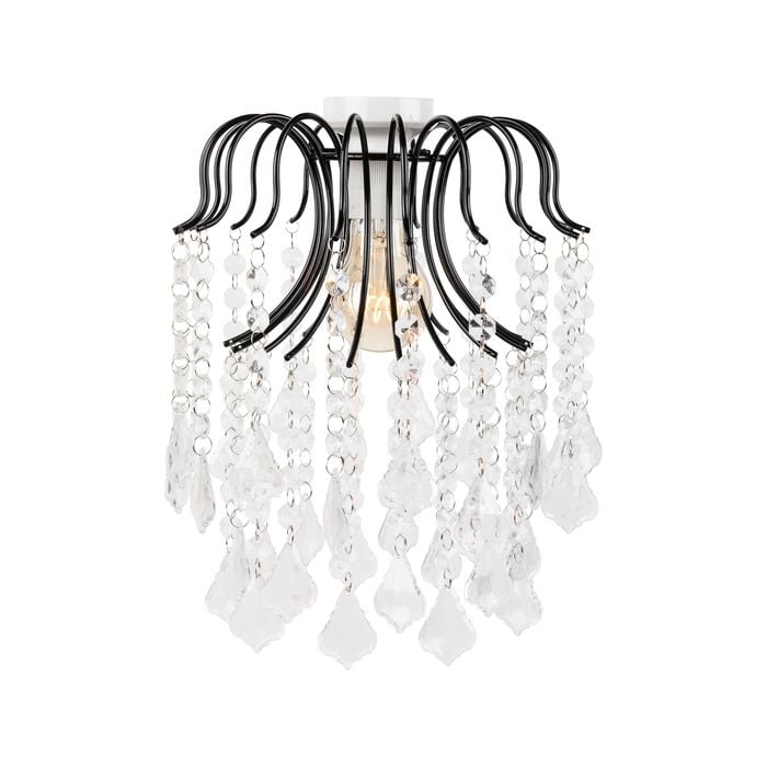 Brilliant Lighting 24cm Black Countess Luxury Batten Fix Shade