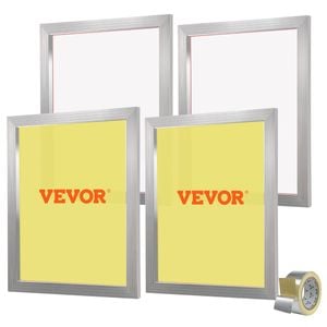 VEVOR Screen Printing Kit White 4 Pieces Aluminum Silk Frames with 355 Count Mesh