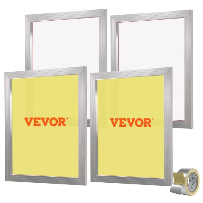 VEVOR Screen Printing Kit White 4 Pieces Aluminum Silk Frames with 355 Count Mesh