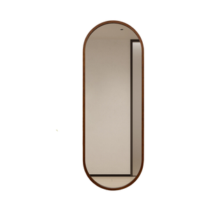 Best World 60cm × 168cm  Oval Walnut Wood Full Length Mirror Wall Mounted Mirror