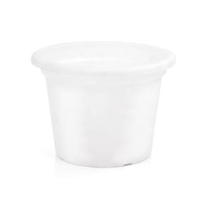 Moda 25cm Transparent White Plastic Cylinder Garden Pot