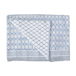 Lvd White/blue Cotton Quilt Vintage Block Daydream Print King/super King