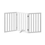 Alopet Wooden Pet Gate Dog Fence 142x80cm 3 Panels Safety Stair Barrier Security Door