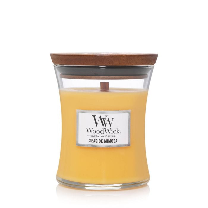 WoodWick Seaside Mimosa Scented Crafted Candle Glass Jar Soy Wax Medium