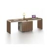 Modern Furniture ANDERSON 2 People Workstation 2.4M - Hazelnut & Beige