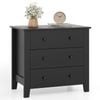 Costway 3-drawer Nightstand Wood Bedside Table Black