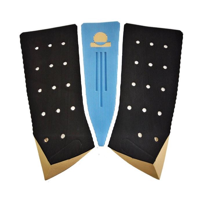 Summer vibes 3-Piece Fish Surfboard Tail Pad / Deck Grip / Traction - Blue / Black / Tan