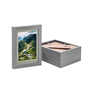 Nicola Spring Photo Frames with 4" x 6" Mount - 5" x 7" - Grey - Pack of 5