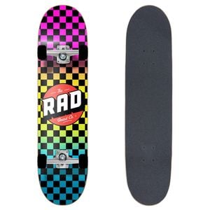 Rad Board Co Complete Skateboard Dude Crew Checker Neon Fade Deck Width 7.75in