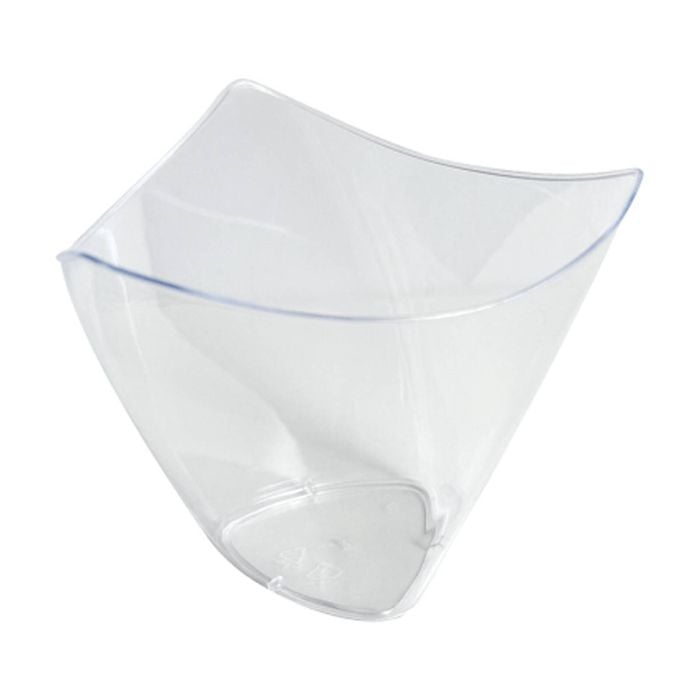 12x 6pc Partyware Mini Dish Small Serving Bowls Set Triangular 87x47x75mm Clear