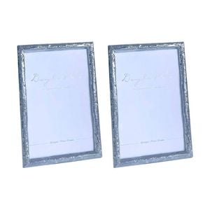 2PK SS Collective Silver Textured Drift Rectangle Photo Frame 4x6