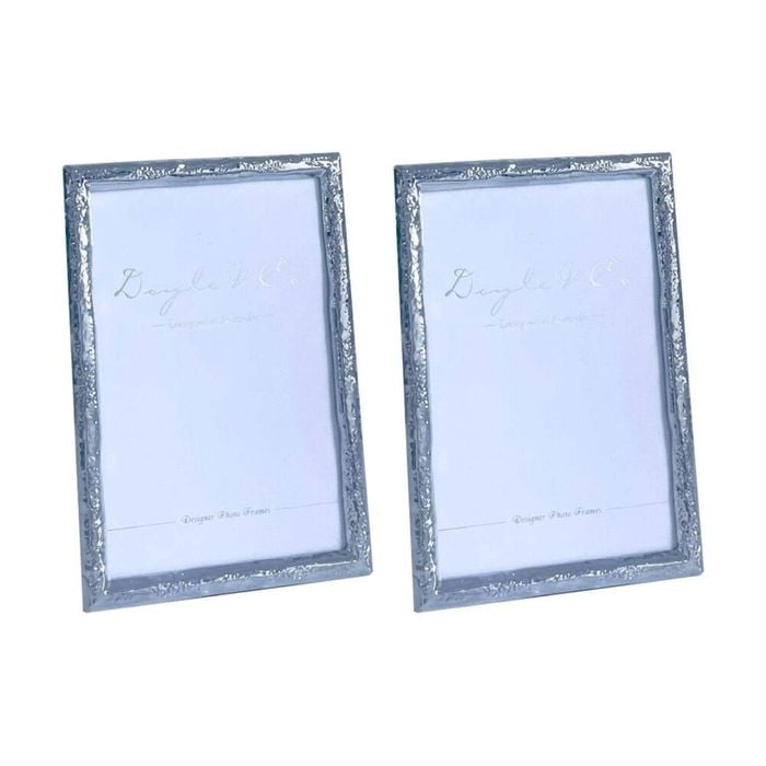 2PK SS Collective Silver Textured Drift Rectangle Photo Frame 4x6