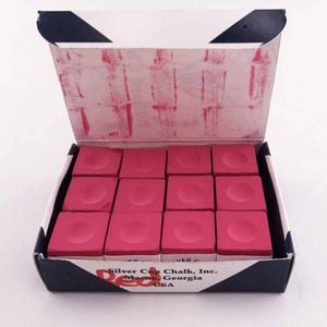 Silver Cup Red Billiards Chalk Set 12 Pieces per Pack