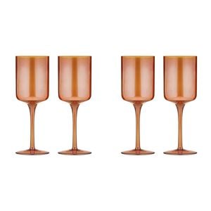 2x 2pc Tempa Verity Crystal Clear Wine Glass Home Barware - Amber