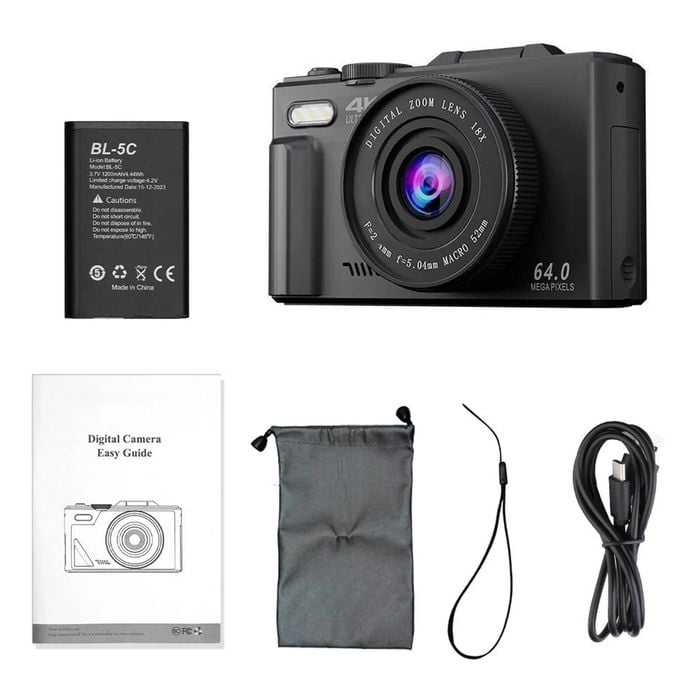 Digital Camera With Zoom Autofocus Black