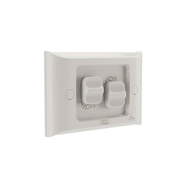HPM 16A Aqua 2 Gang Flush Mount Switch