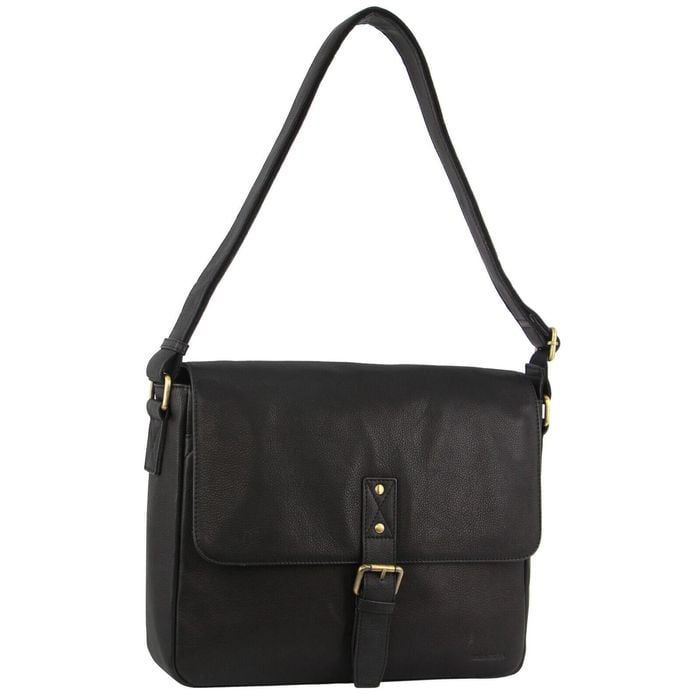 Pierre Cardin Leather Business  in Black with Laptop/Computer Sleeve
