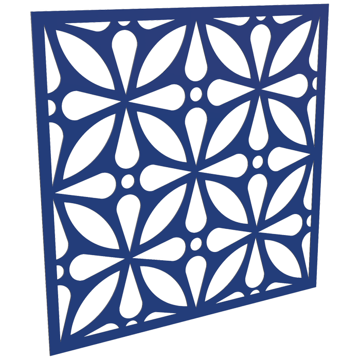 ProtectorAl 300-1200 x 300-1200mm Dark Blue / Gloss White Morrocco Unframed Composite Deco Panel