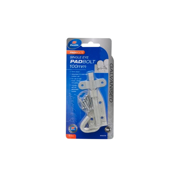 Zenith Single Eye Padbolt 100mm Galvanised