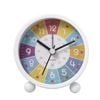 Catzon Kids Learning Clock Silent Non Ticking With Night Light-white