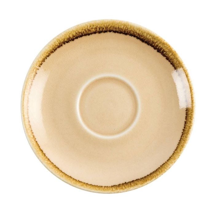Olympia Cappuccino Saucer Kiln Sandstone 140mm 6 Pack Commercial Cafe Tableware