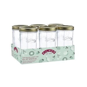 Kilner Set Of 6 Wide Mouth Preserve Jars - 500ml