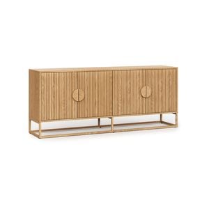Braxton 180cm Natural Oak Ripple Slatted Sideboard
