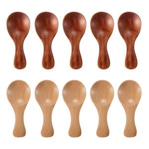 Anygleam Mixed Color Wooden Kitchen Spoons 10-Pc Tableware Set