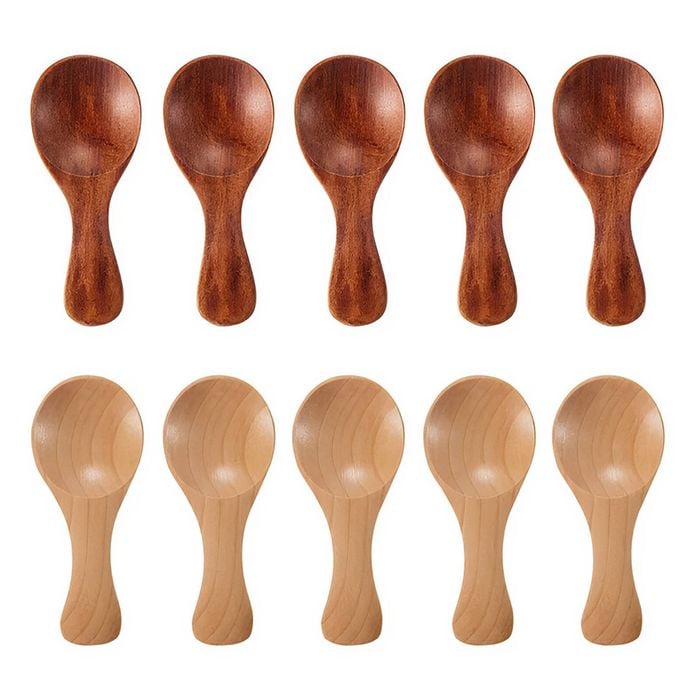 Anygleam Mixed Color Wooden Kitchen Spoons 10-Pc Tableware Set