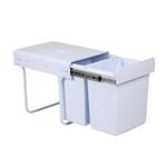 Practa 2 x 20L White Pullout Waste Bin