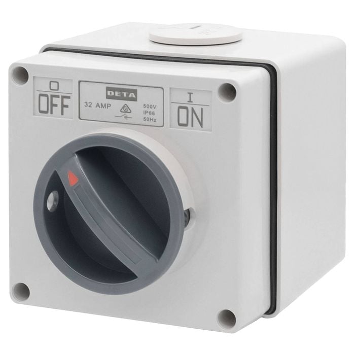 DETA IP66-Weatherproof 2 Pole 32A Isolator