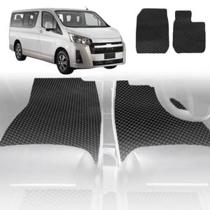 6D Diamond Car Floor Mats for Toyota Hiace Van 2005-2019-Front Set-Black-Outback GT