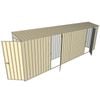 Build-a-Shed 0.8 x 6 x 2m Hinged Door Tunnel Shed with Dual Hinged Single Side Doors - Cream