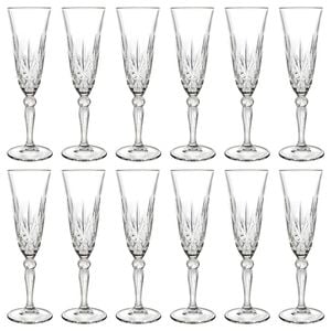RCR Crystal Melodia Glass Champagne Flutes - 160ml - Pack of 12