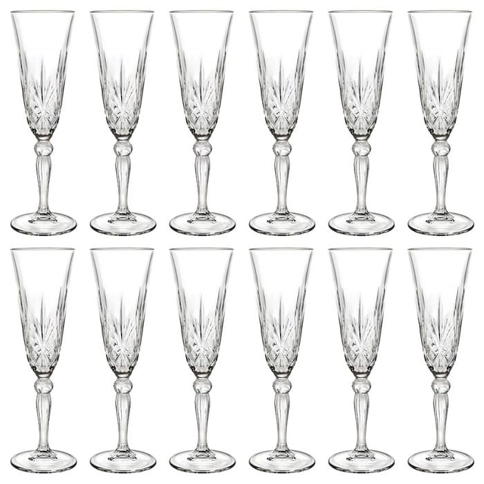 RCR Crystal Melodia Glass Champagne Flutes - 160ml - Pack of 12