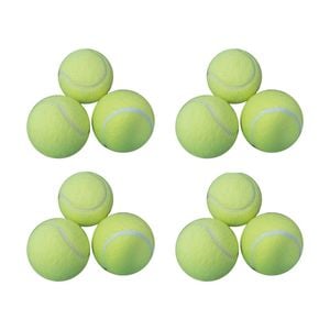 12pc Victor Sports Tennis Ball Pressureless Training Balls Set Yellow
