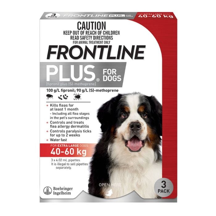 Frontline Plus Dog 40-60Kg X/Large 3PK Red  WFPDXL3
