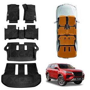 3D Floor Mats Boot Liner for Toyota Fortuner 2015-Onwards All Weather Heavy Duty Cargo Trunk Luggage