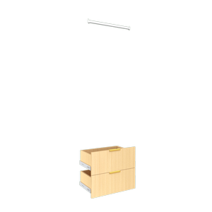 Lugna Sand 2 Drawer 1 Hangrail Insert Kit - Fits 600 x 380mm Cabinet Shell