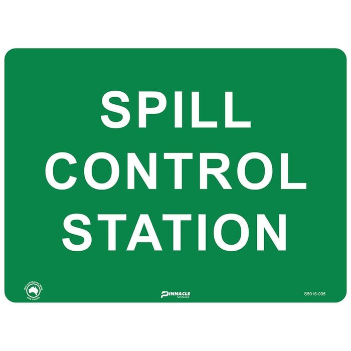 Pinnacle Signage 400 x 300mm Spill Control Station Sign