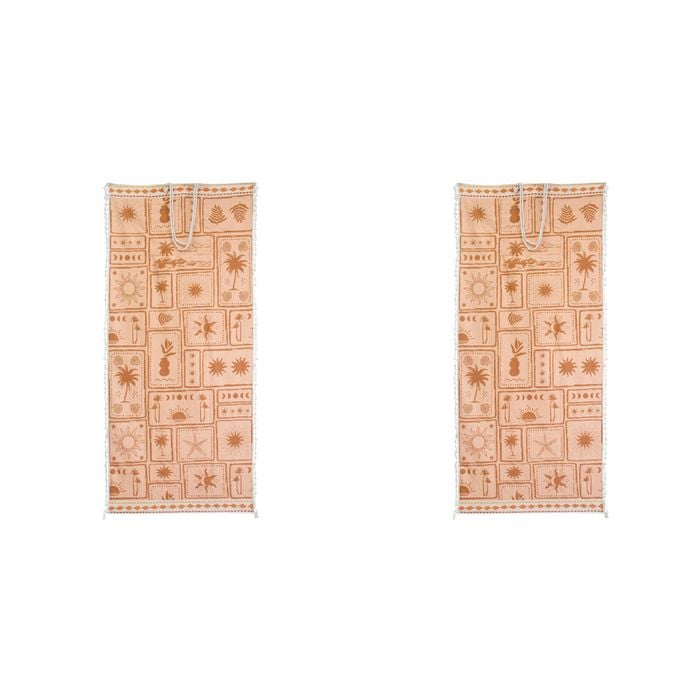2PK LVD Beach Towel With Portable Carry Bag Postcard Microfibre 80x180cm