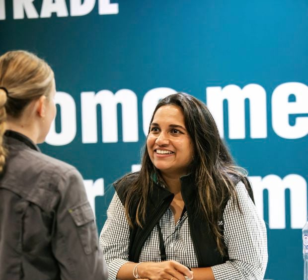 Bunnings account manager chatting with a customer about landscaping