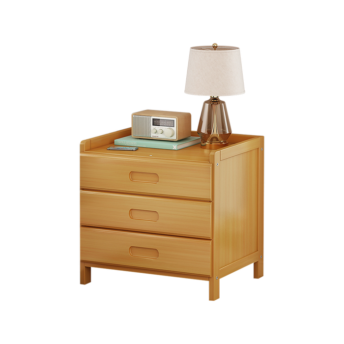 Bamboo Bedside Table Nightstand Storage