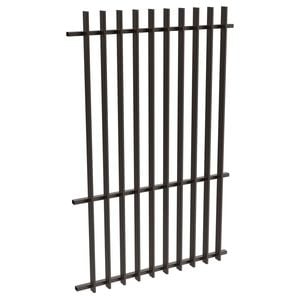 ProtectorAl 0350-1200W x 1800H Satin Black Aluminium Radiator Pool Fence Panel with mid rail - Black